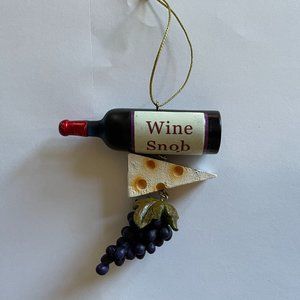 Wine Snob Christmas Ornament Cheese wine grapes